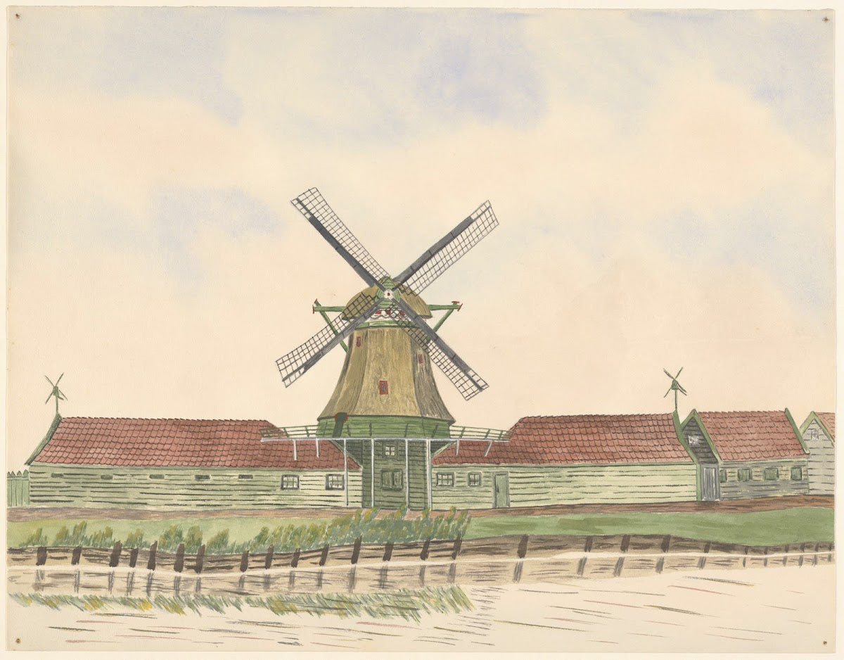 Oliemolen Het Vette Schaap met schuren 1930 1945