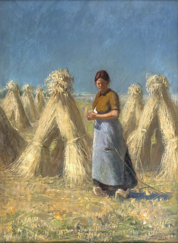 Bäuerin mit Korngarben 1910