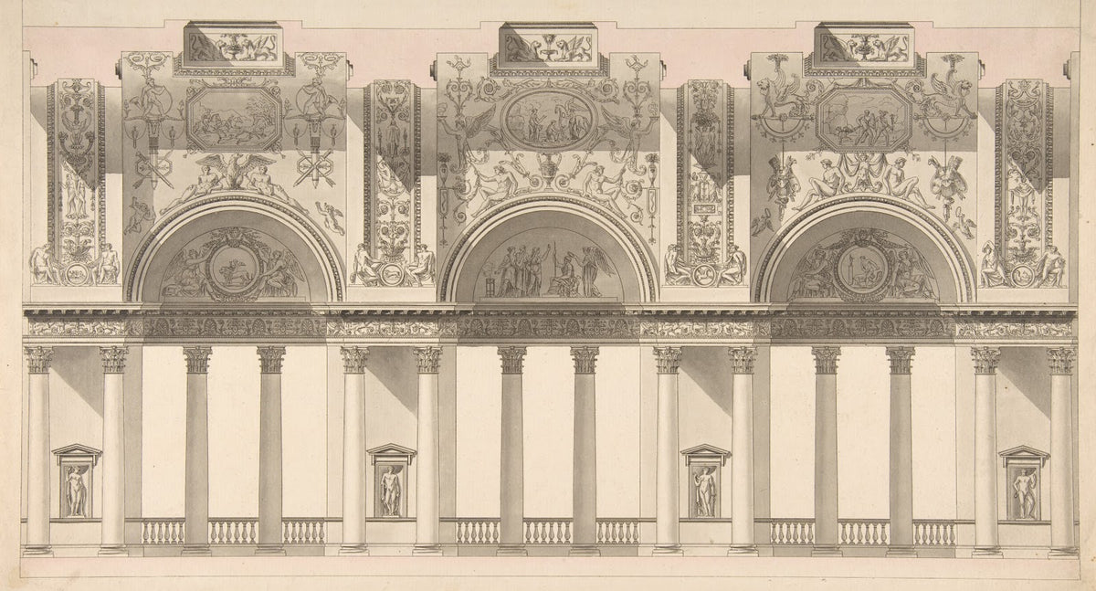 Section of a Galerie dans le palais dun souverain ca 1791