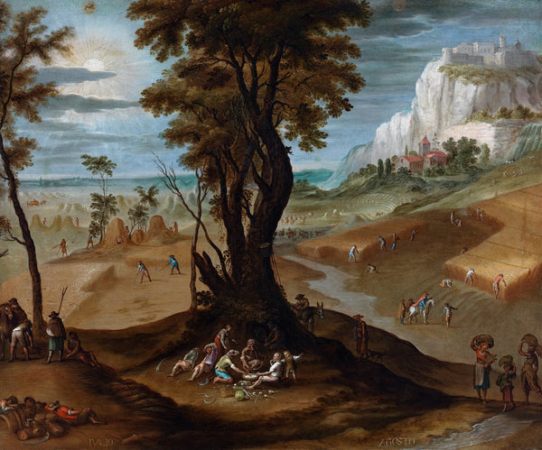 The Twelve Months of the Year July August second half of 17th century