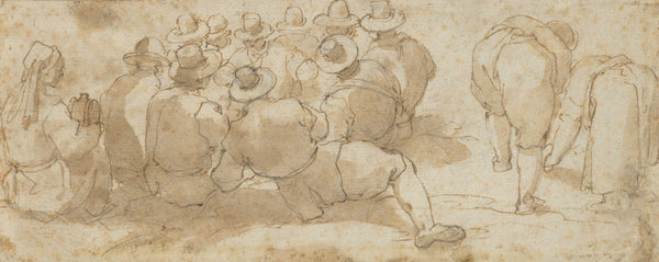 Group of Laborers in a Field recto Angel Appearing to a Kneeling Saint verso 153