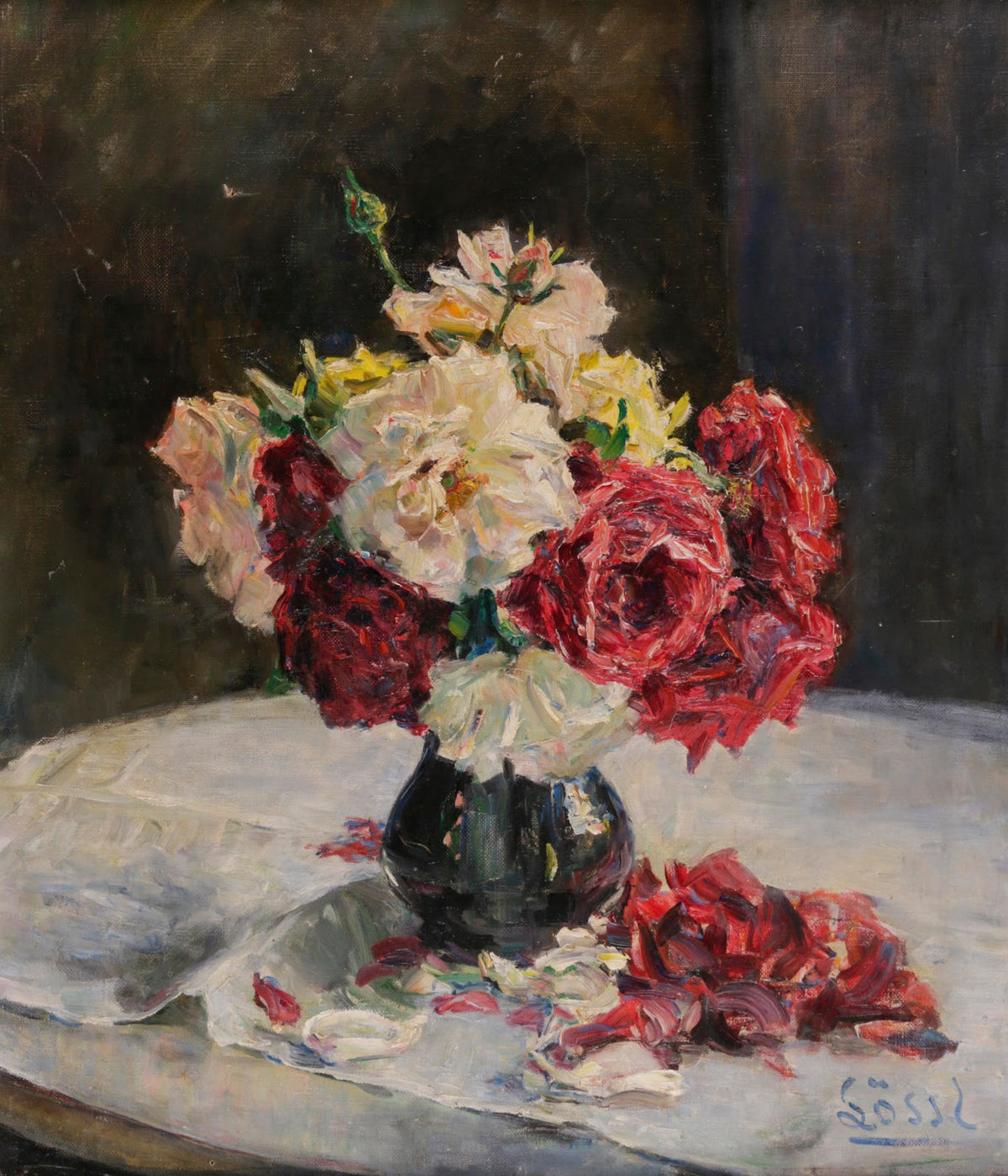 Ein Rosenstrauß in einer Vase