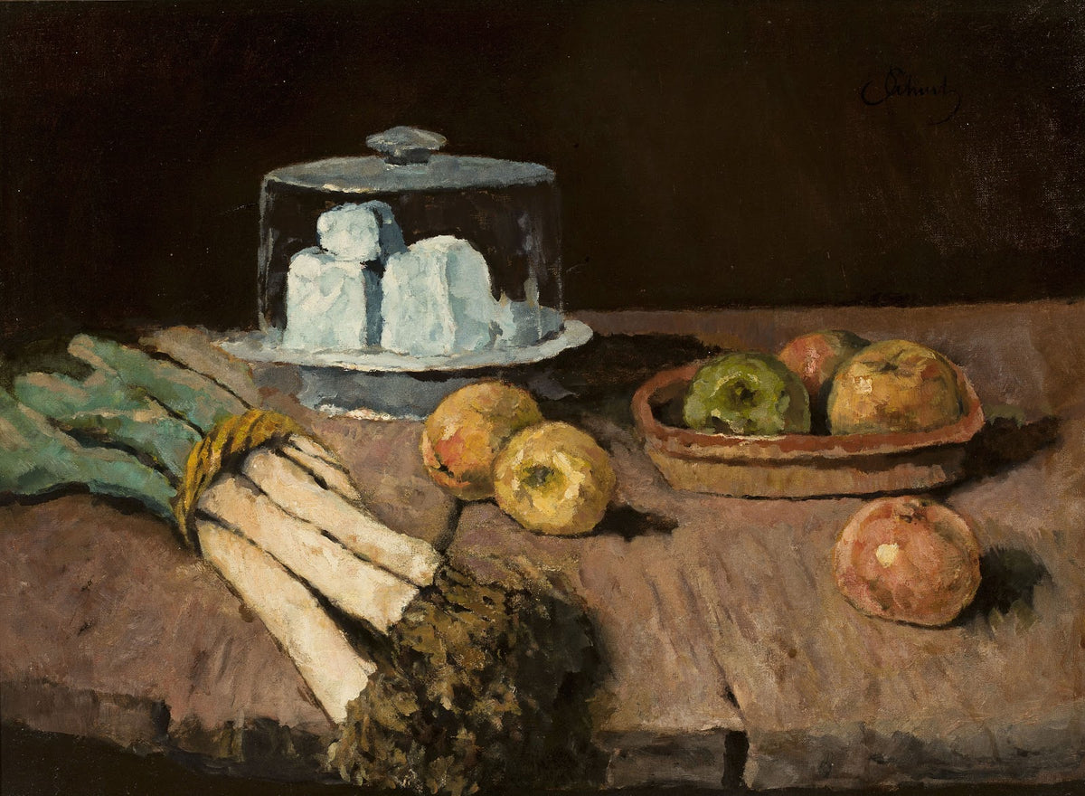 Still life with leeks apples and cheese 1880s