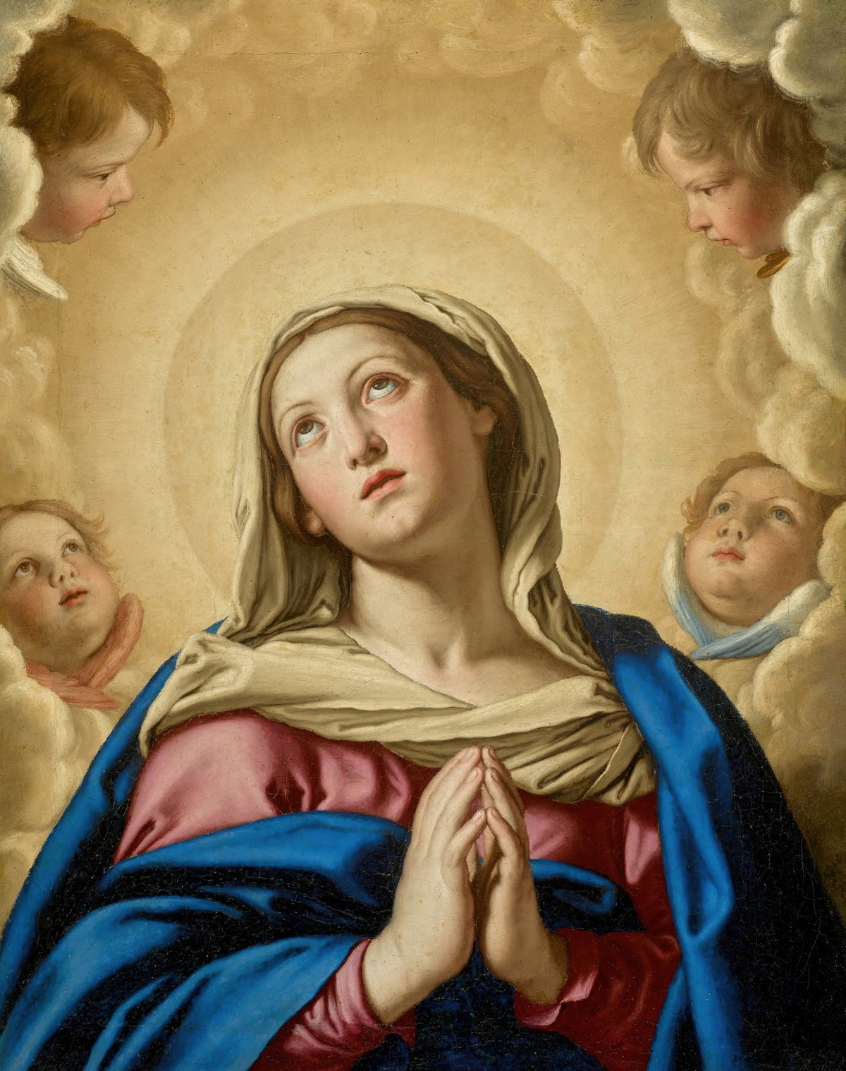The Virgin In Prayer Surroundedby Putti