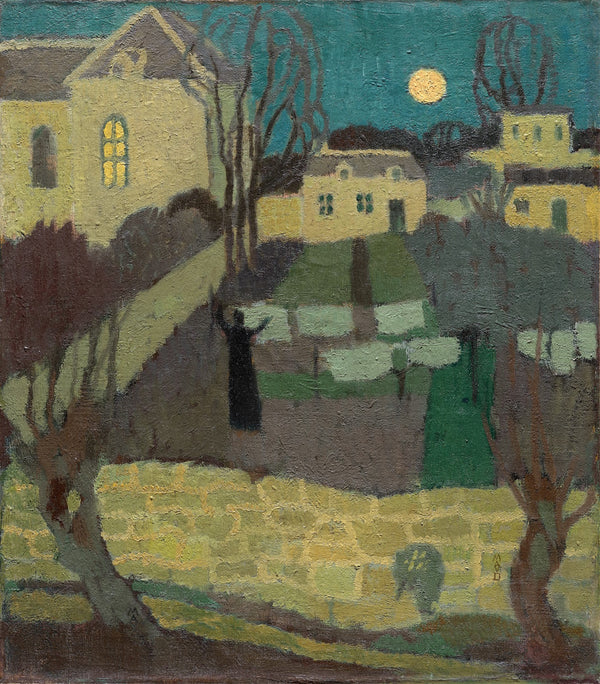 Drying the Linen or Moonrise at the Priory 1894