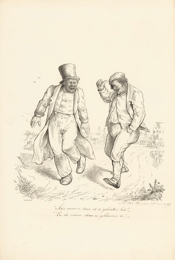 Twee lachende mannen 1864