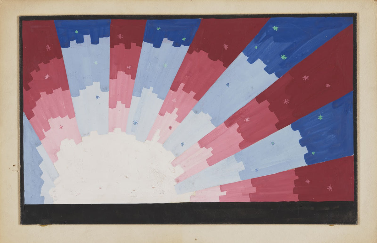 Created Equal Sketch no 18 Stereopticon Background Red White and Blue 1934 1943