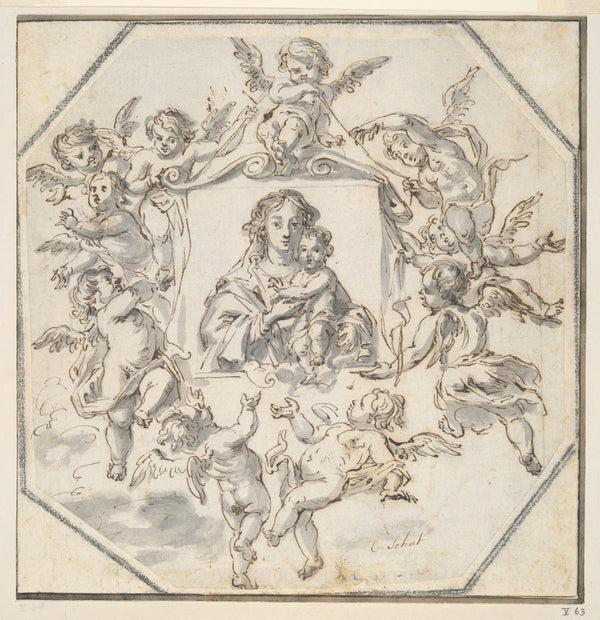 Image of the Madonna Surrounded byAngels 17thcentury