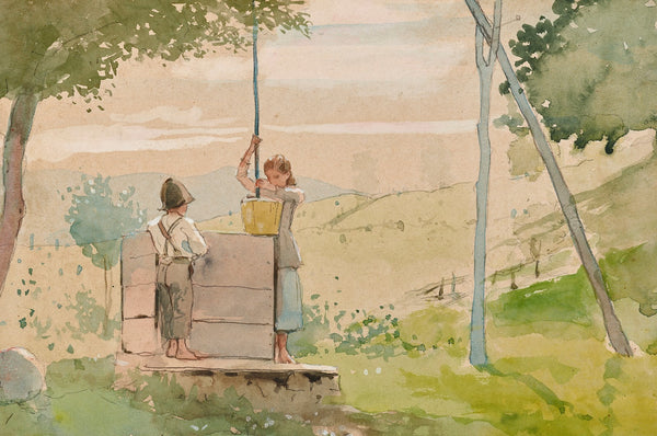 Boy and Girl at a Well circa 1879