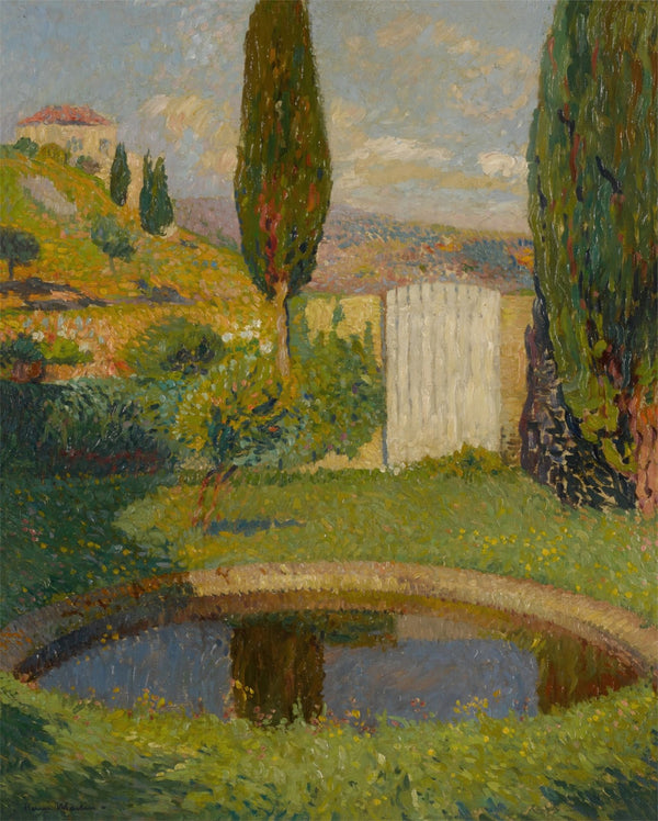 Bassin ouest du Parc de Marquayrol avec vue sur latelier dHenri Martin