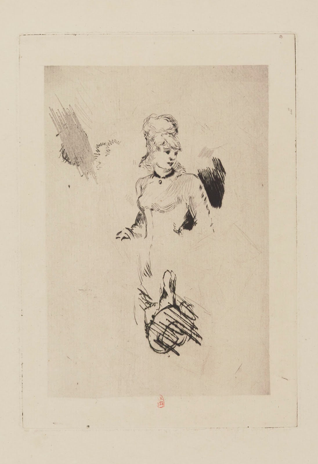 Croquis de femme inachevé 1880