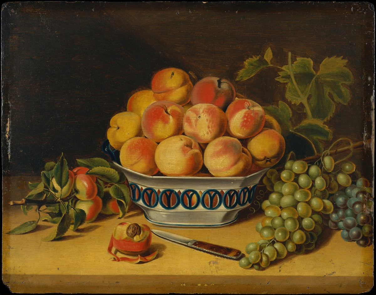 Still Life Peaches and Grapes Ca 1825