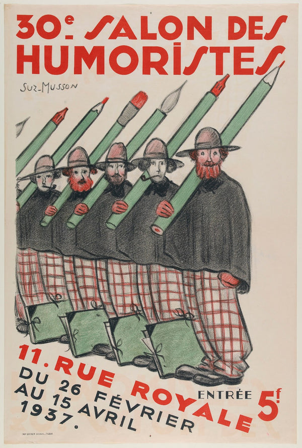 30e Salon Des Humoristes Entree 5f 11 Rue Royale Du 26 Fevrier Au 15 Avril 1937