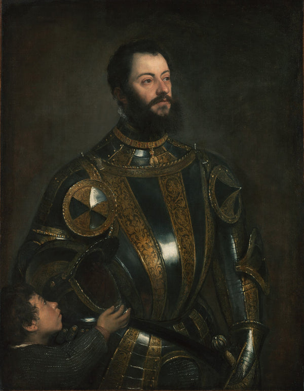 Portrait of Alfonso dAvalos Marchese del Vasto in Armor with a Page 1533