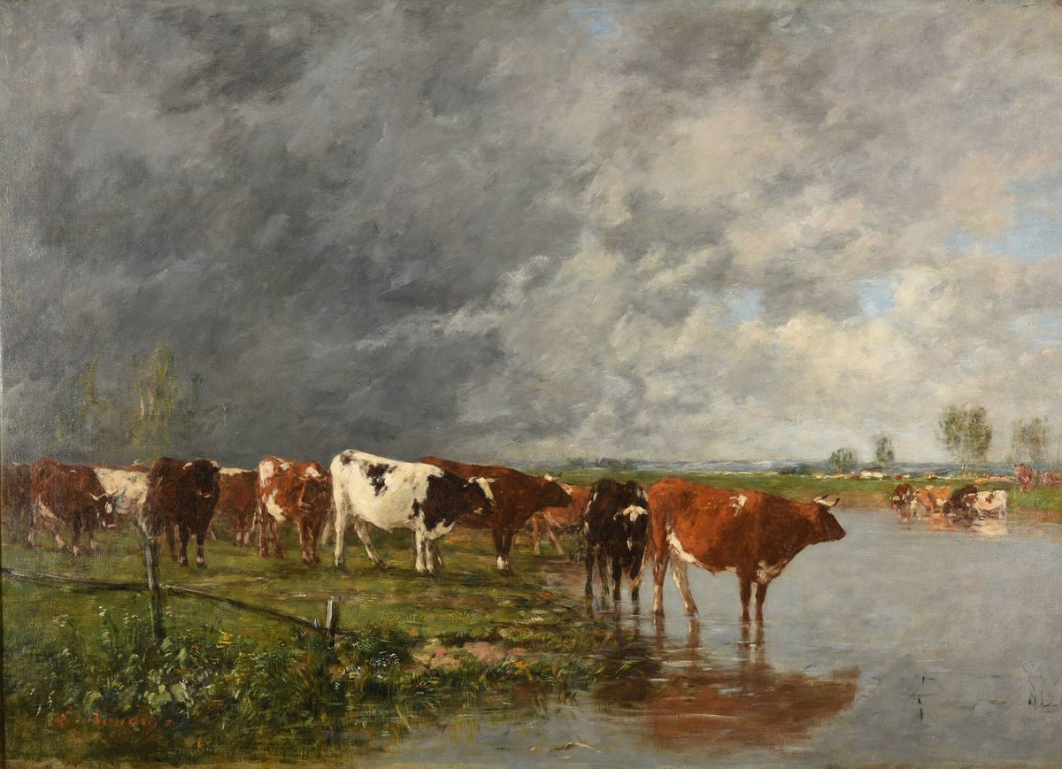Troupeau sabreuvant 1880 1895