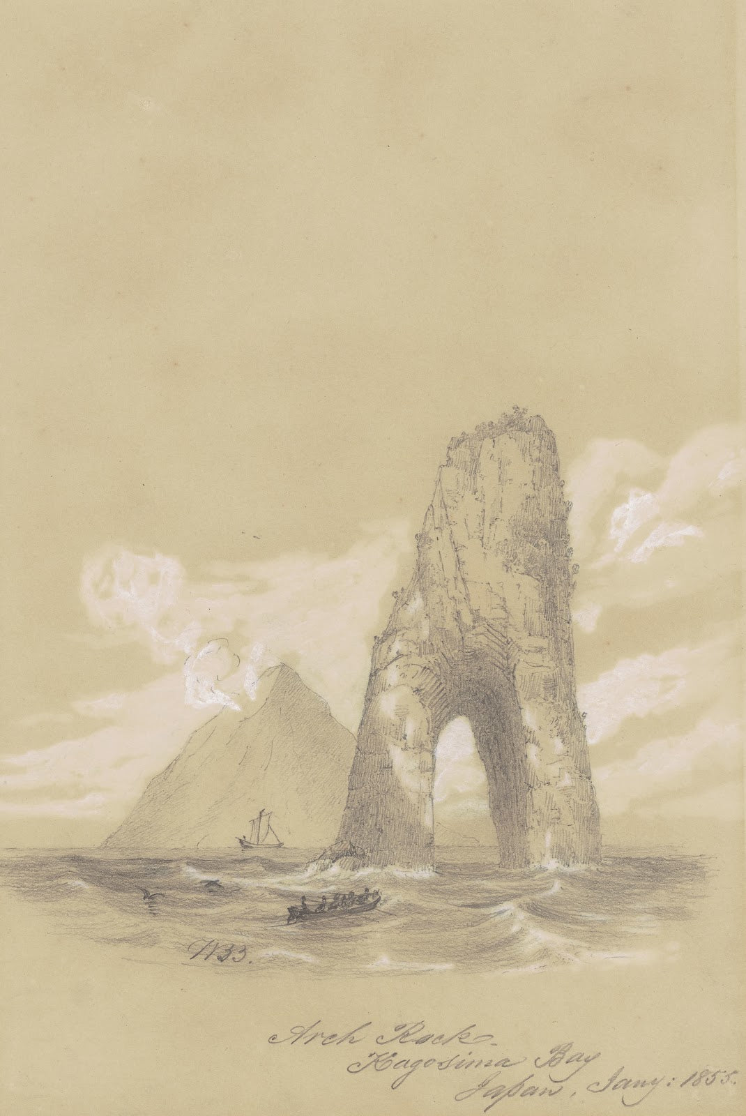 Arch Rock Kagosima Bay Japan 1855