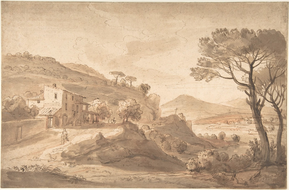 Italianate River Landscape with an Inn mid 17thmid 18th century