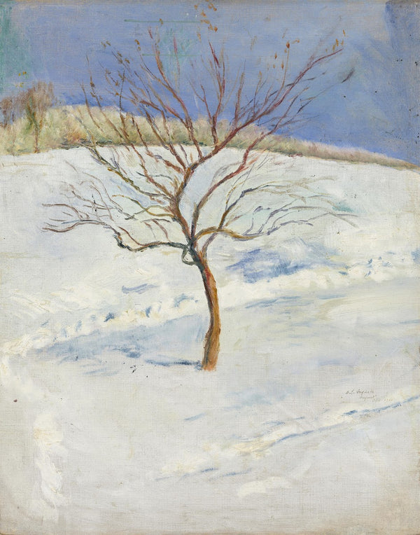 Baum in verschneiter Landschaft 1910