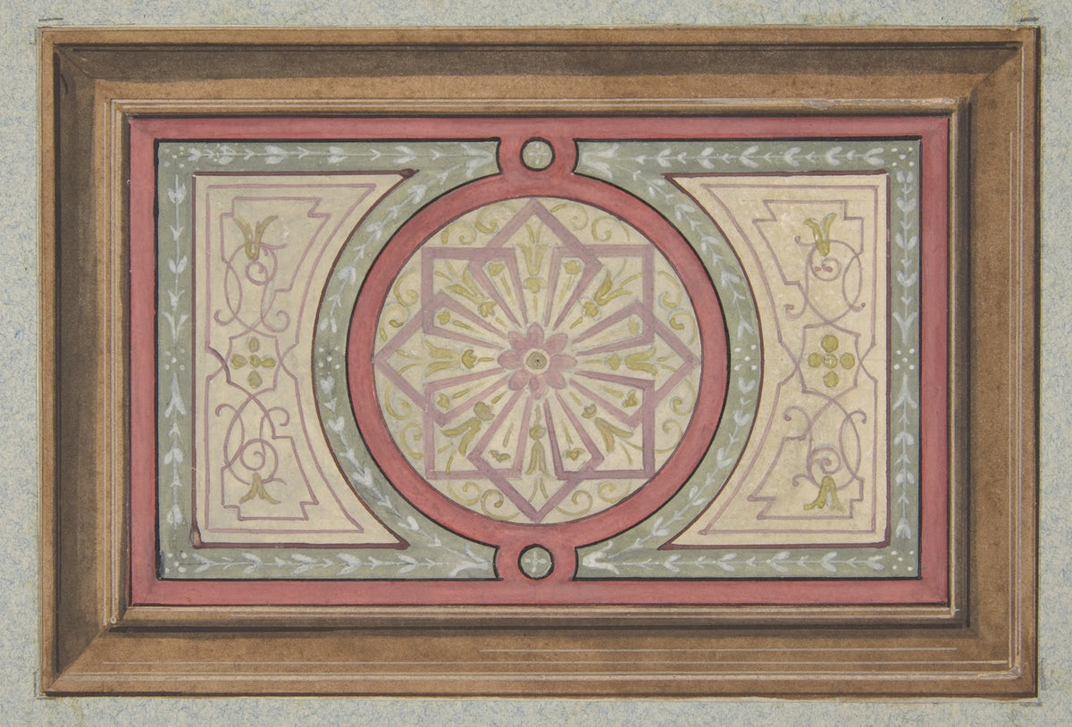 Design for a framed panel with painted decoration 183097