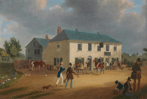 Outside the Pike and Anchor Inn at Ponders End Middlesex 1834