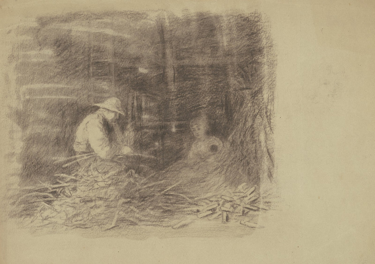 Farmers Shucking Corn recto c 1870 1880