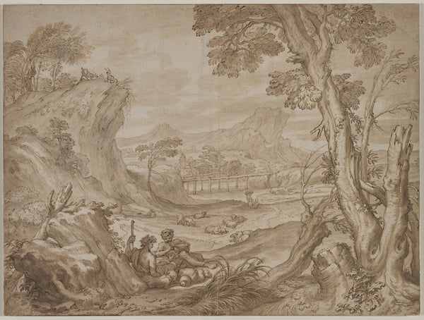 Landscape with Shepherds c 1700