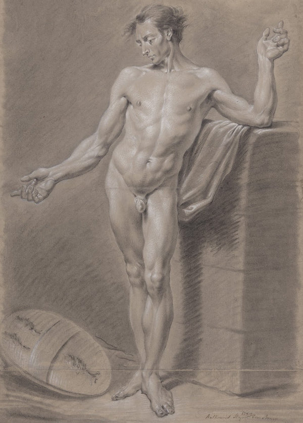 Standing male nude with coat of arms 1782