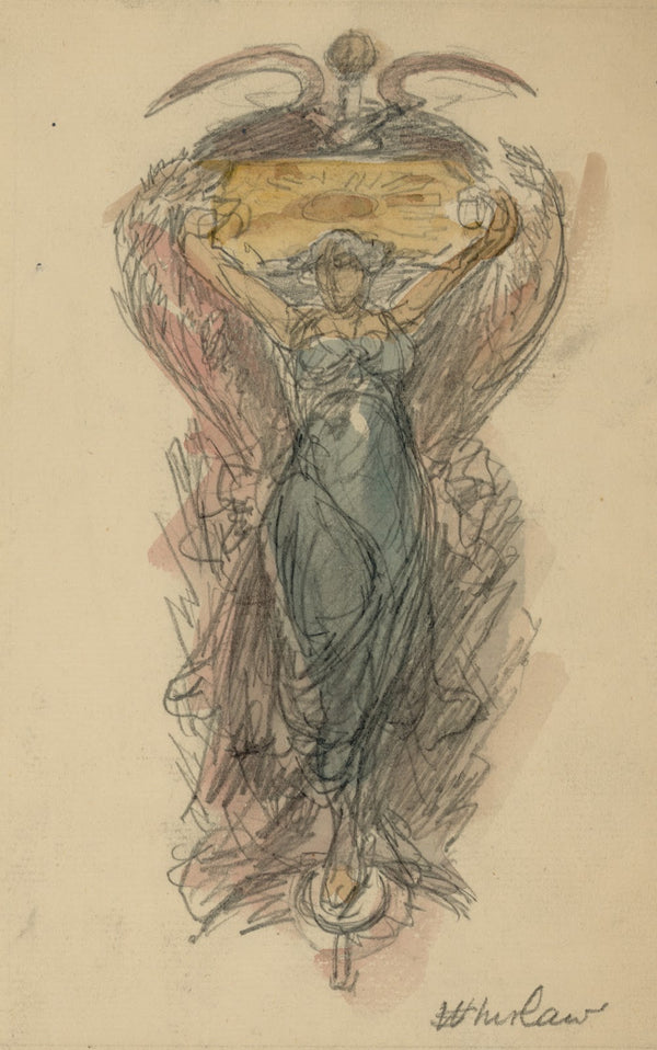 Study drawing for mural of woman no 3 ca 1898