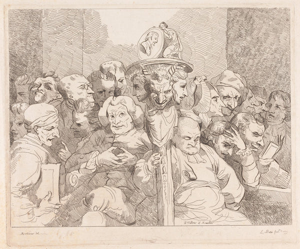 Literary Characters Assembled around the Medallion of Shakespeare ca 1777