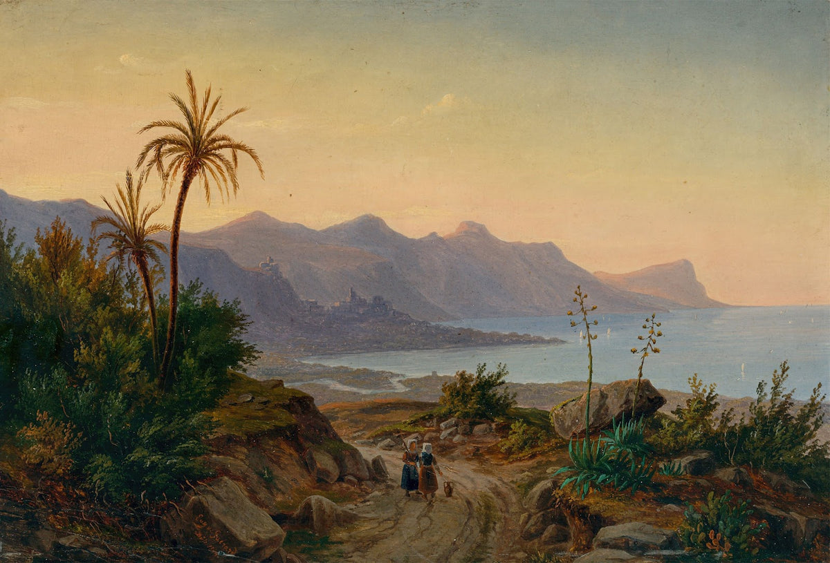 Südliche Küstenlandschaft mit Palmen 1844