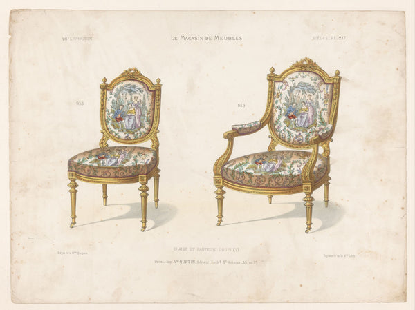 Chaise et fauteuil Louis XVI 1832 1904
