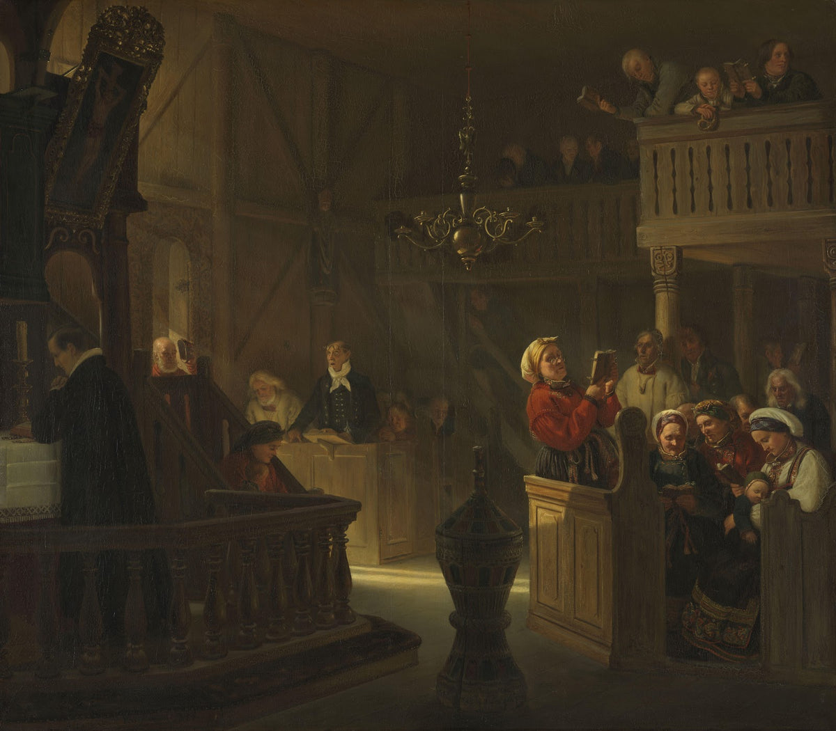 Service in a Norwegian Country Church 1845