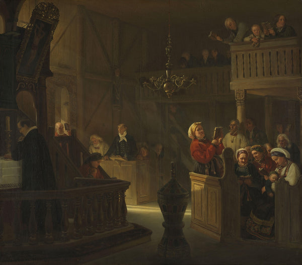 Service in a Norwegian Country Church 1845