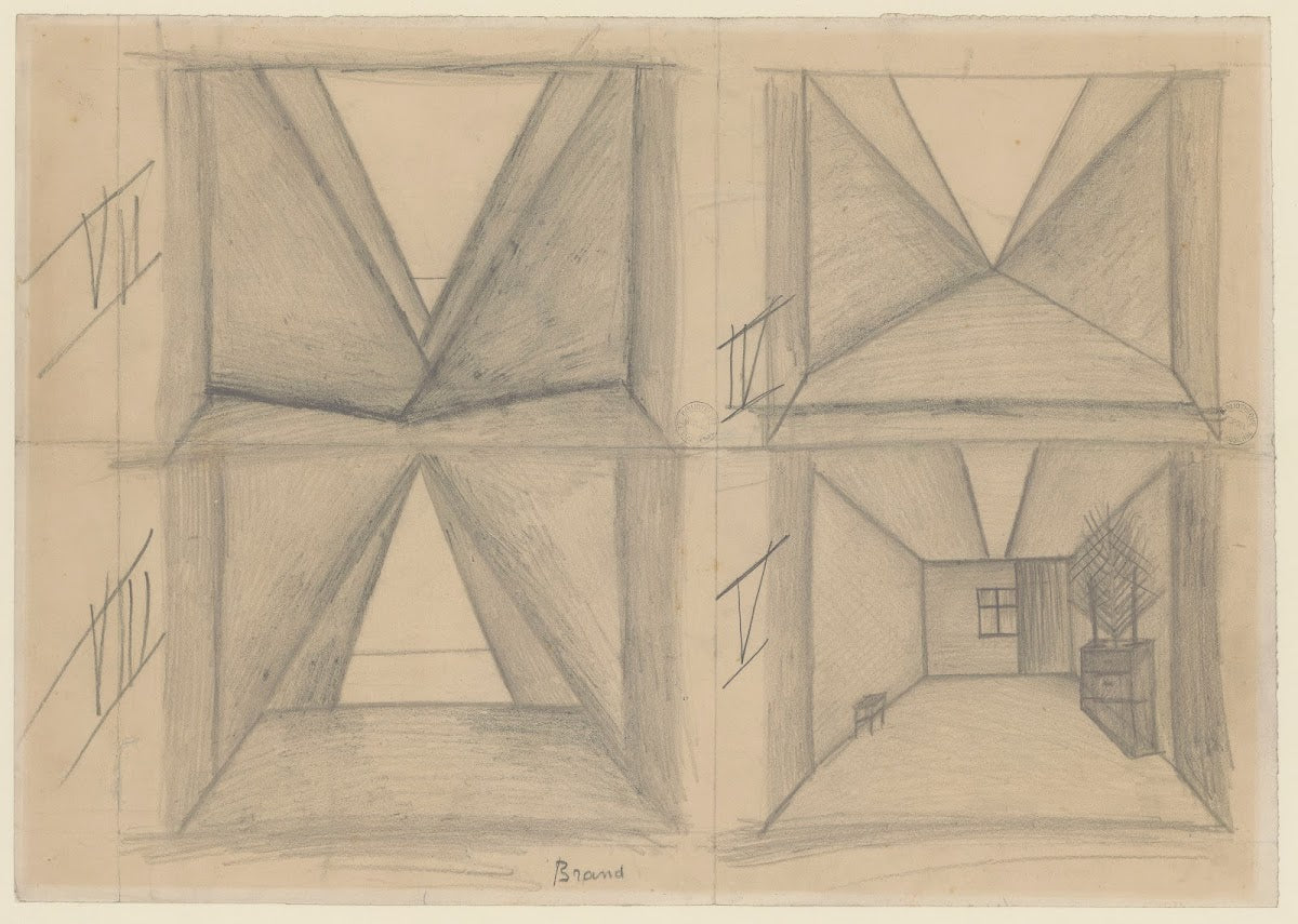 Brand maquette de décor décors IV V VII et VIII 1928