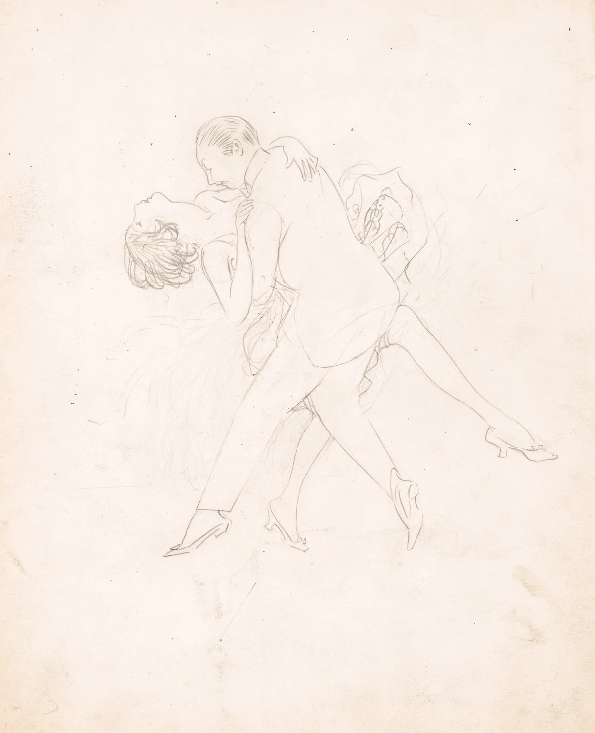 Man and woman dancing dipping