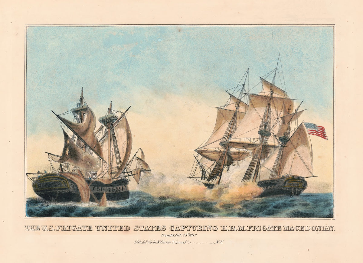 The US frigate United States capturing HBM frigate Macedonian fought Octr 25th 1