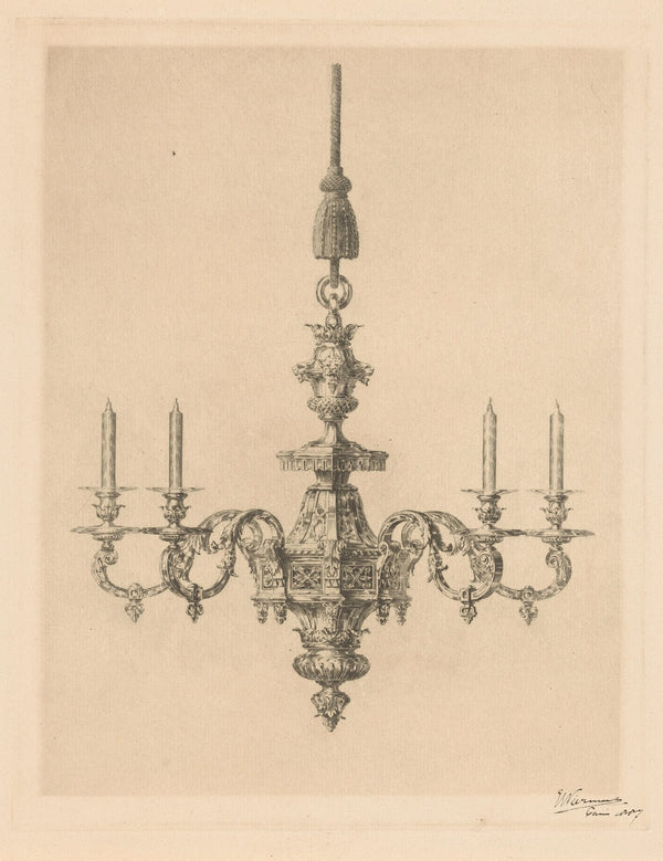 Kroonluchter met vier kaarsen 1887