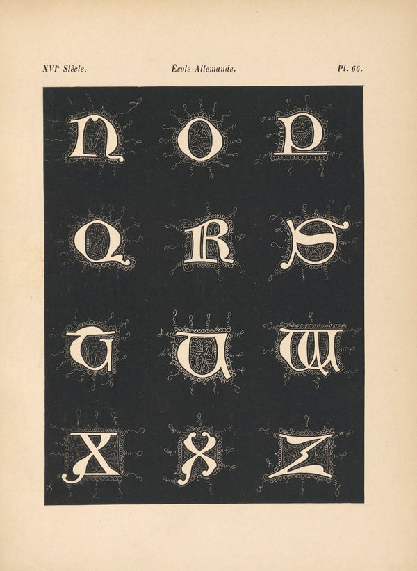 École Allemande Alphabet donciales tiré dun manuscrit 1895