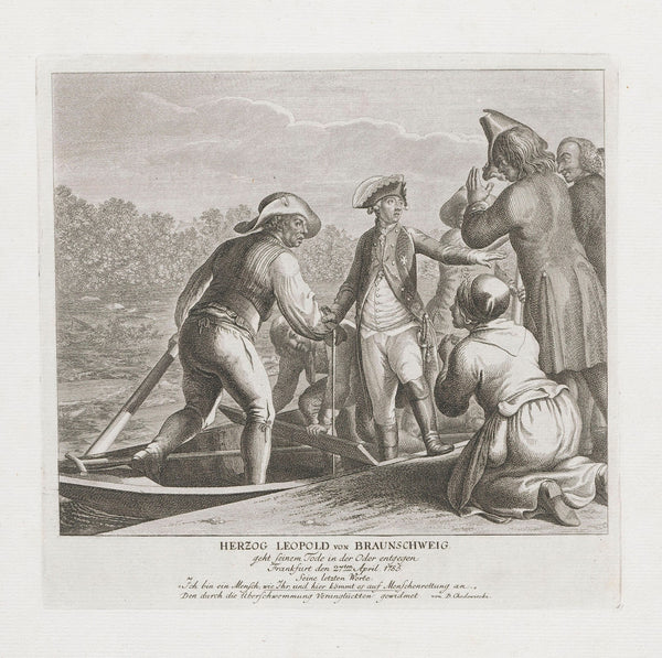 Last hours of the life of Prince Leopold of Brunswick before his death in the Od