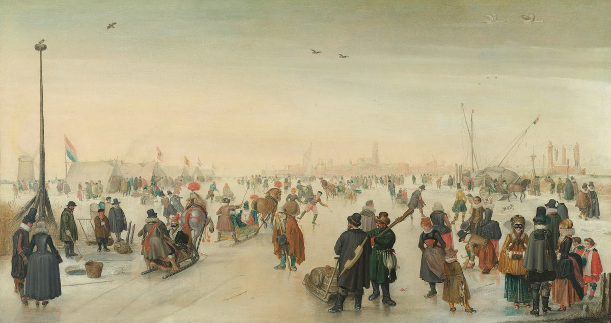Enjoying the Ice near a Town c 1620