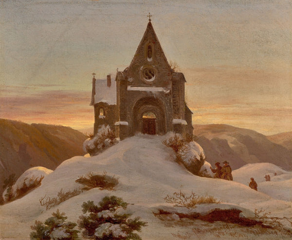 Mountain chapel in Winter Circa 1850