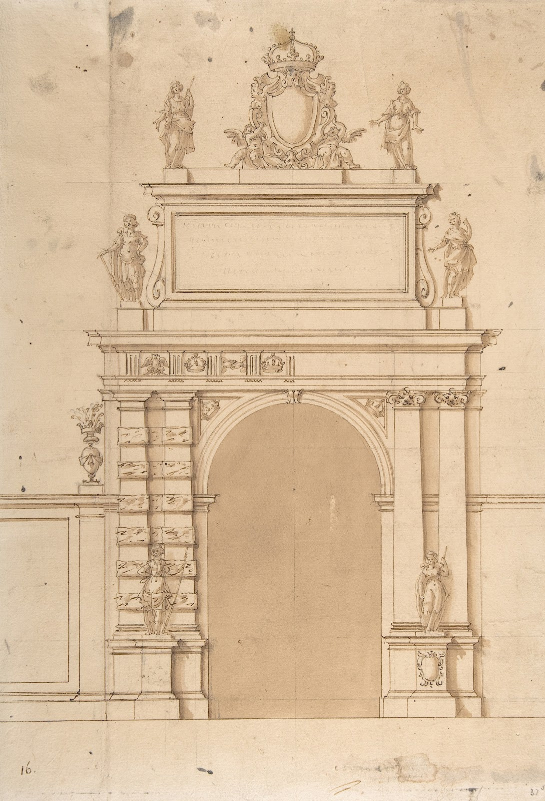 Design for the Triumphal Arch at the Porta Ticinese in Milan with the Imperial A
