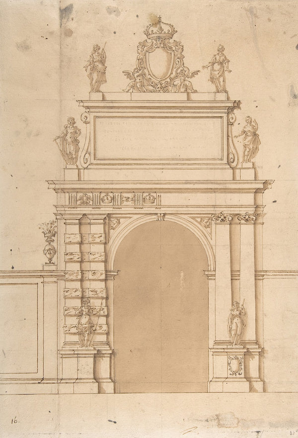 Design for the Triumphal Arch at the Porta Ticinese in Milan with the Imperial A