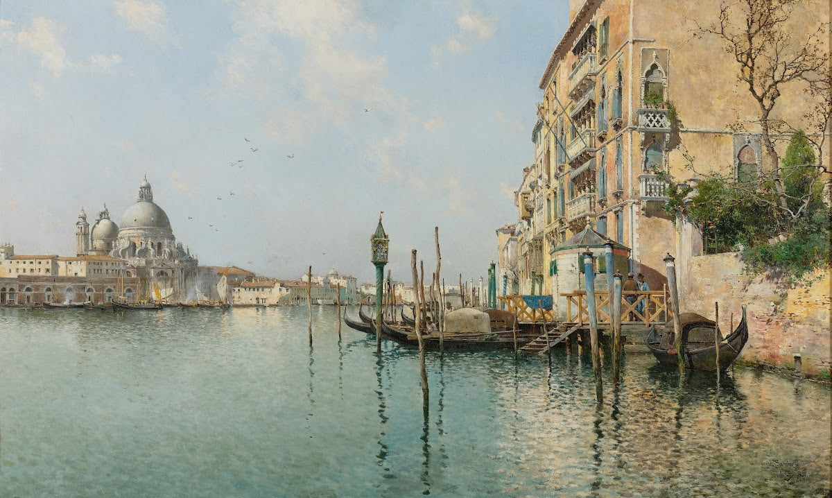 At The Mouth Of The Grand Canal Santa Maria Della Salute In The Distance 1885