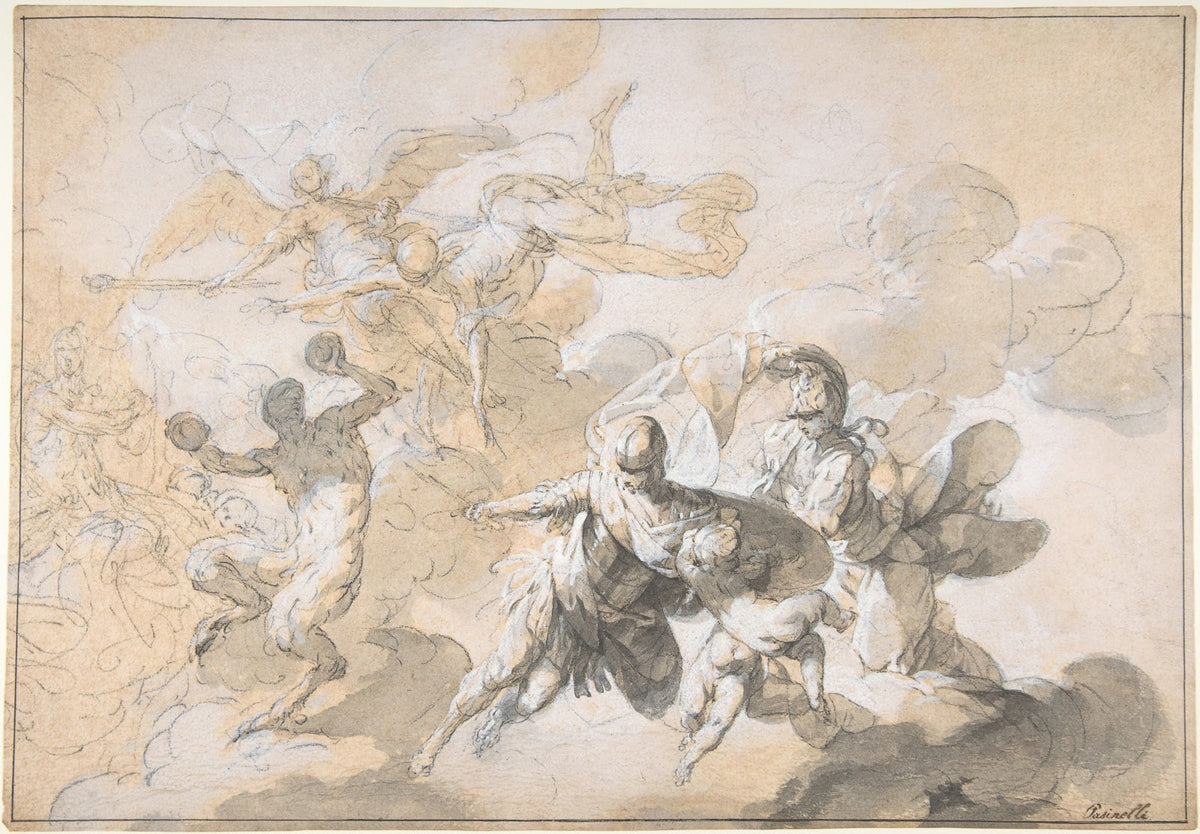 Ceiling Decoration with Mars Minerva and a Dancing Satyr 172030