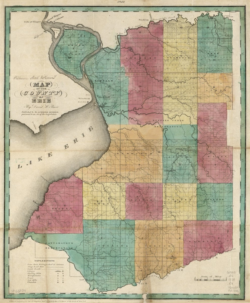 Map of the county of Erie 1829