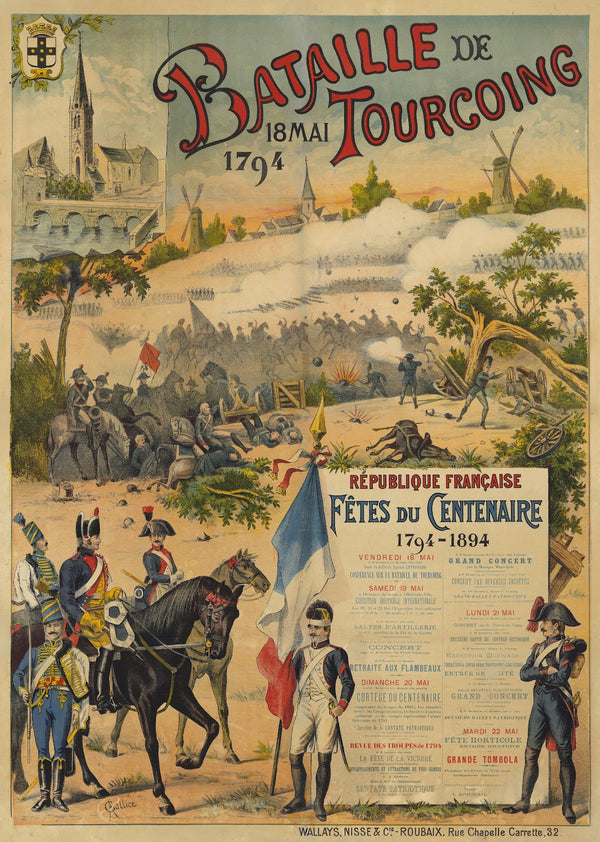 Bataille de Tourcoing 18 mai 1794 République française fêtes du Centenaire 1794