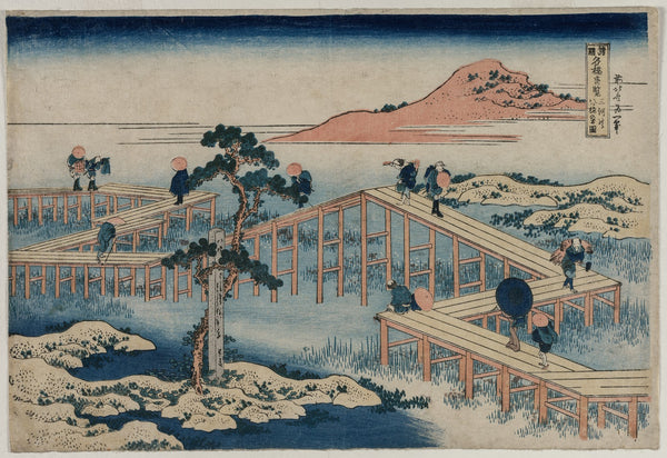 An Ancient Picture of the Eight Part Bridge in Mikawa Province from the series C