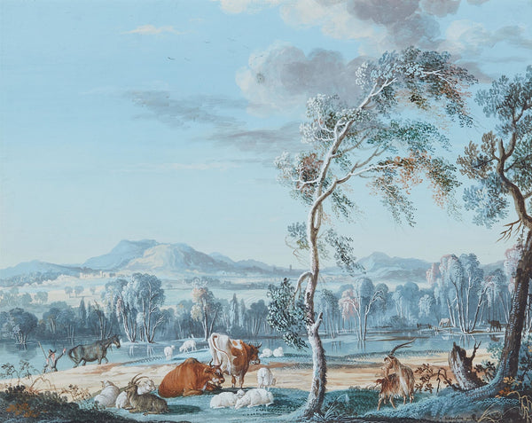 Landscape with shepherds and animals