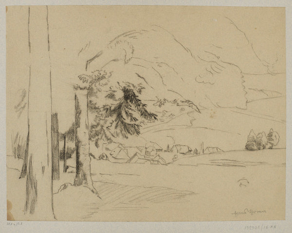 View of a village in a mountain valley 1879